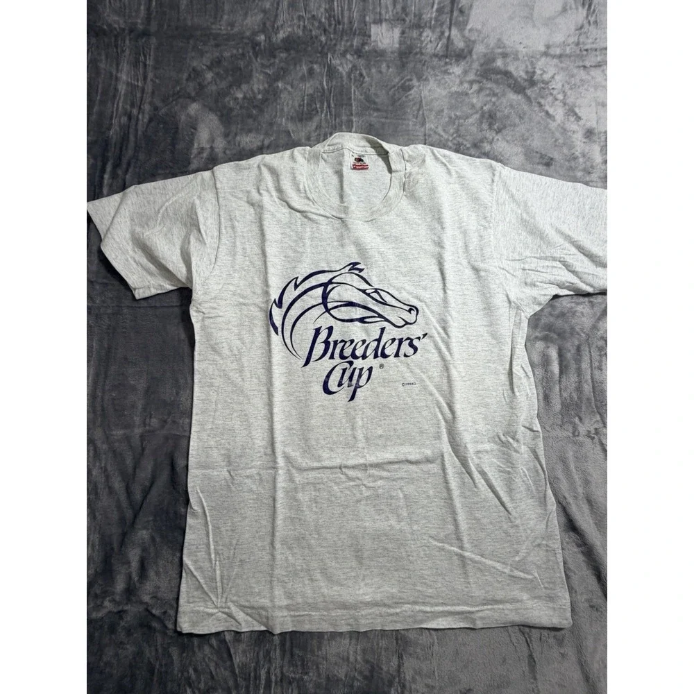 Vintage 1990 Single Stitch Made In USA Fruit Of Loom TShirt Breeders Cup Size XL